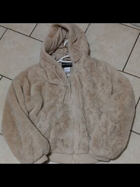 Women's Taupe Plush Bomber Jacket